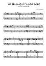 Téléchargez l'arrangement pour piano de la partition de Franz-Schubert-Am-brunnen-vor-dem-Tore en PDF